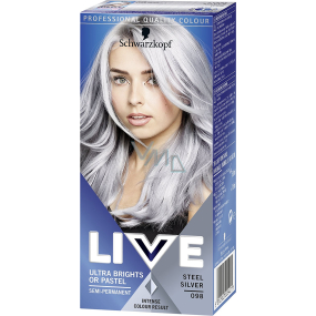 Schwarzkopf Live Ultra Brights or Pastel farba na vlasy 098 Steel Silver 50 ml
