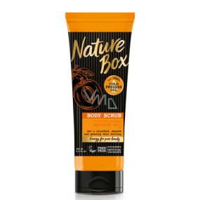 Nature Box Marhuľa Vitamínový antioxidant telový peeling sa 100% za studena lisovaným olejom, vhodné pre vegánov 200 ml