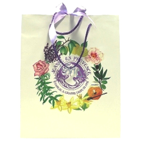 Jeanne en Provence Darčeková papierová taška 24,5 x 30 cm biela s logom