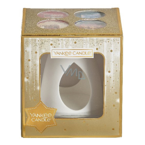 Yankee Candle Zľadovatený modrý smrek + Zimné zázrak + Perník s polevou vonný vosk do aromalampy 22 gx 4 kusy + aromalampa vianočné darčeková sada