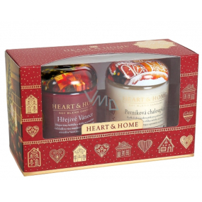 Heart & Home Hrejivé Vianoce + Perníková chalúpka Sójová vonná sviečka veľká horí až 70 hodín 2 x 310 g darčeková sada