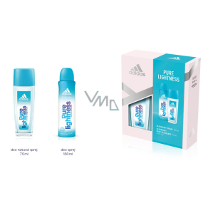 Adidas Pure Lightness parfumovaný dezodorant sklo pre ženy 75 ml + dezodorant sprej 150 ml, kozmetická sada