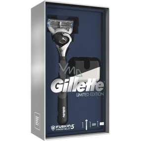 Gillette Fusion5 ProShield holiaci strojček s čiernou rukoväťou + stojan na holiaci strojček, kozmetická sada, pre mužov