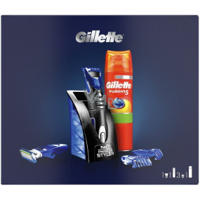 Gillette Styler Viacúčelový holiaci strojček + nadstavce 3 kusy + Fusion5 Ultra Sensitive gél na holenie 200 ml + stojanček, kozmetická sada pre mužov