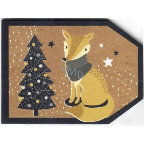Nekupto Vianočné kartičky na darčeky hnedá líška 5,5 x 7,5 cm 6 kusov