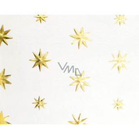 Zowie Darčekový baliaci papier 70 x 150 cm Vianočný Luxusné White Christmas prírodné zlaté hviezdičky