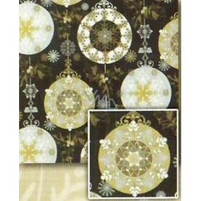Nekupto Darčekový baliaci papier 70 x 500 cm Vianočný Čierny, strieborné, zlaté motívy