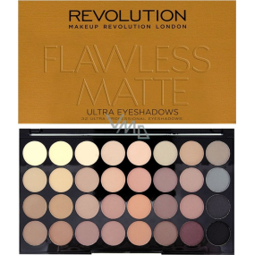 Makeup Revolution Ultra Eyeshadows paletka 32 očných tieňov Flawless Matte 16 g