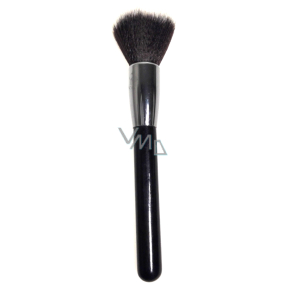 Kozmetický štetec na púder čierno-biely vlas čierna rukoväť 18,5 cm 30450-17