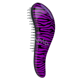 Dtangler Detangling Brush Kefa pre ľahké rozčesanie vlasov 18,5 cm Zebra Purple