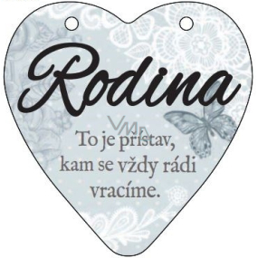 Albi Závesná plaketka srdce Rodina 9 cm x 10 cm