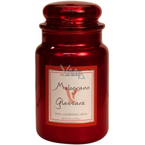Village Candle Osviežujúce granátové jablko - Melograno Glassare vonná sviečka v skle 2 knôty 602 g