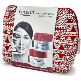 Eucerin Hyaluron-Filler + Volume-Lift Anti-age nočný a denný krém pre starostlivosť o pleť pre obnovu objemu a spevnenie kontúr tváre 2 x 50 ml + etue, kozmetická sada