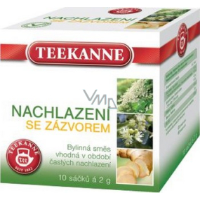 Teekanne Prechladnutie sa zázvorom bylinný čaj s liečivým účinkom pre v období častých prechladnutia nálevové sáčky 10 x 2 g