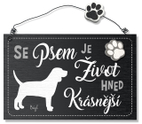Nekupto Pets drevený nápis Beagle 155 x 98 x 5 mm