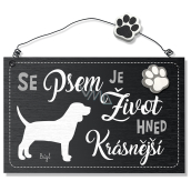 Nekupto Pets drevený nápis Beagle 155 x 98 x 5 mm