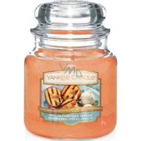 Yankee Candle Grilled Peaches & Vanilla - Grilované broskyne a vanilka vonná sviečka Classic strednej sklo 411 g