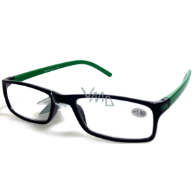 Berkeley Čítacie dioptrické okuliare +1,5 plast čierne zelené stranice 1 kus MC2 ER4045