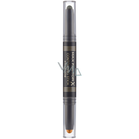 Max Factor 2v1 Contouring Stick Eyeshadow 2v1 krémové očné tiene v ceruzke odtieň 05 Bronze Moon & Forest Green 15 g