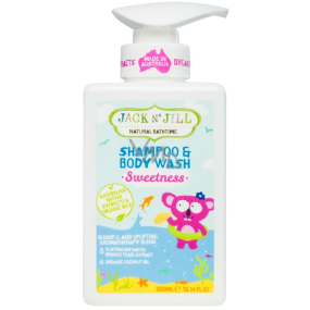 Jack N Jill BIO Sweetness Sladkosť 2v1 sprchový gél a šampón pre deti dávkovač 300 ml