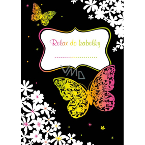 Ditipo Relax do kabelky Motýle a kvety kreatívne zápisník 16 listov, formát A6 15 x 10,5 cm