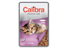 Calibra Premium Losos v omáčke kompletné krmivo lahodnej chuti v kapsičke pre mačiatka kapsa 100 g