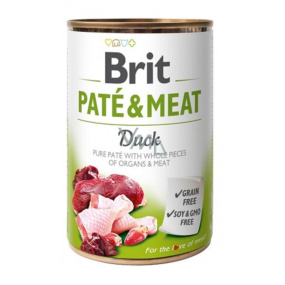 Brit Paté & Meat Kačica a kura čisté masové paté kompletné krmivo pre psov 400 g