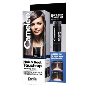 Delia Cosmetics Cameley Hair & Root Korektor zakrýva korene a sivé vlasy Black 4,6g
