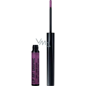 Rimmel London Lip Art Graphic kontúrovacia ceruzka + tekutý rúž 2v1 220 Violet Vandal 1,8 ml