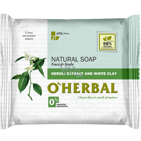 O Herbal Natural Neroli a biela hlina toaletné mydlo 100 g