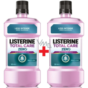 Listerine Total Care Zero ústna voda bez alkoholu 2 x 500 ml, duopack