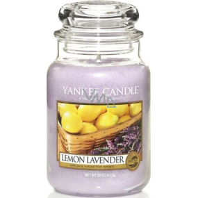 Yankee Candle Lemon Lavender - Citrón a levanduľa vonná sviečka Classic veľká sklo 623 g