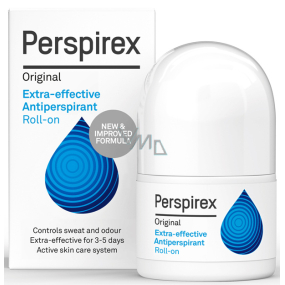Perspirex Original guľôčkový vysoko efektívny antiperspirant bez vône roll-on, 3-5 dní účinok, unisex 20 ml