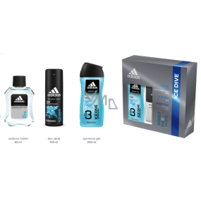 Adidas Ice Dive voda po holení 50 ml + sprchový gél 250 ml + dezodorant sprej 150 ml, kozmetická sada
