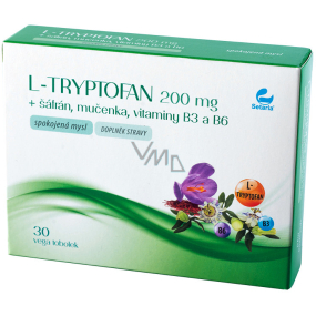 Setaria L-Tryptofán 200 mg + šafran + mučenka, vitamíny B3 a B6 spokojná myseľ, doplnok stravy 30 vega kapsúl