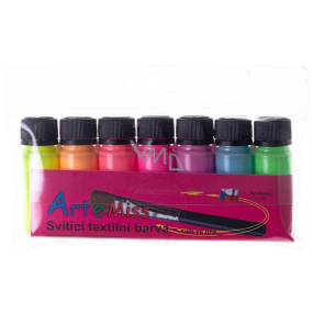 Art e Miss Farba na textil svietiaca v tme na svetelné materiály Neon 7 x 12 g