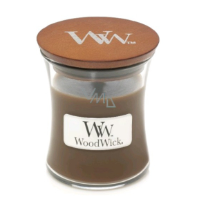 Woodwick Amber & Incense - Ambra a kadidlo vonná sviečka s dreveným knôtom a viečkom sklo malá 85 g