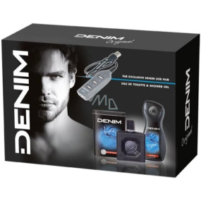 Denim Original toaletná voda pre mužov 100 ml + sprchový gél 250 ml + USB rozbočovač, kozmetická sada