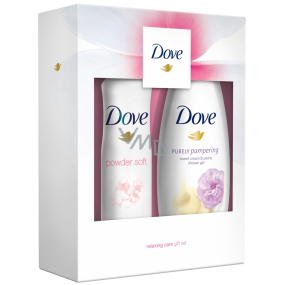Dove Sweet Cream Smetana & Pivoňka sprchový gél pre ženy 250 ml + Powder Soft deodorant antiperspirant sprej pre ženy 150 ml, kozmetická sada