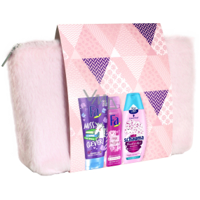Fa Kids Teens Miss Clever sprchový gél 200 ml + Fa Pink Passion dezodorant sprej pre ženy 150 ml + Schauma Fresh It Up! šampón na vlasy 250 ml + etue, kozmetická sada
