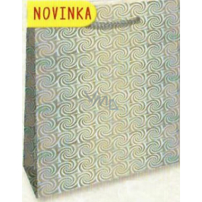 Nekupto Darčeková papierová taška hologram 32 x 26 x 13 cm Strieborná 123 02 THL