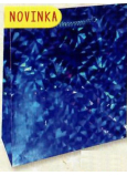 Nekupto Darčeková papierová taška hologram 23 x 18 x 10 cm Modrá 122 40 THM