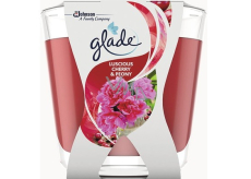 Glade Luscious Cherry & Peony s vôňou čerešne a pivónie vonná sviečka v skle, doba horenia až 30 hodín 70 g
