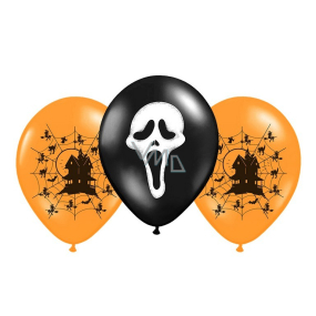 Rappa Balónik nafukovacie s potlačou Halloween 2 farby, 3 kusy