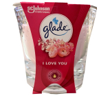 Glade I Love You vonná sviečka v skle, doba horenia až 32 hodín 129 g