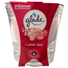 Glade I Love You vonná sviečka v skle, doba horenia až 32 hodín 129 g