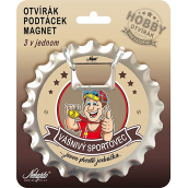 Nekupto Hobby 3v1 otvárač, podložka, magnet Vášnivý športovec 10 cm