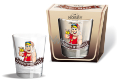 Nekupto Hobby sklenený darčekový panák Vášnivý športovec 0,04 l