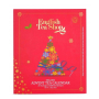 English Tea Shop Bio Adventný kalendár v tvare knihy červený, 25 kusov pyramídiek sypaného čaju, 13 príchuťou, 50 g, darčeková sada