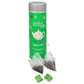 English Tea Shop Bio Zelený čaj 15 kusov biologicky odbúrateľných pyramidek čaju v recyklovateľné plechovej dóze 30 g